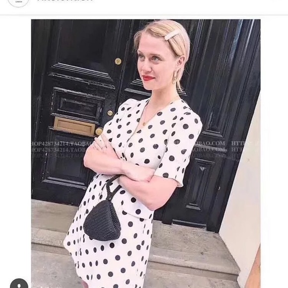 RIXO London Dots Laura Button Down Mini Dress M - Picture 2 of 6